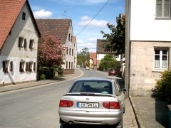 Vom Wegweiser aus nach Osten Richtung Büchenbach